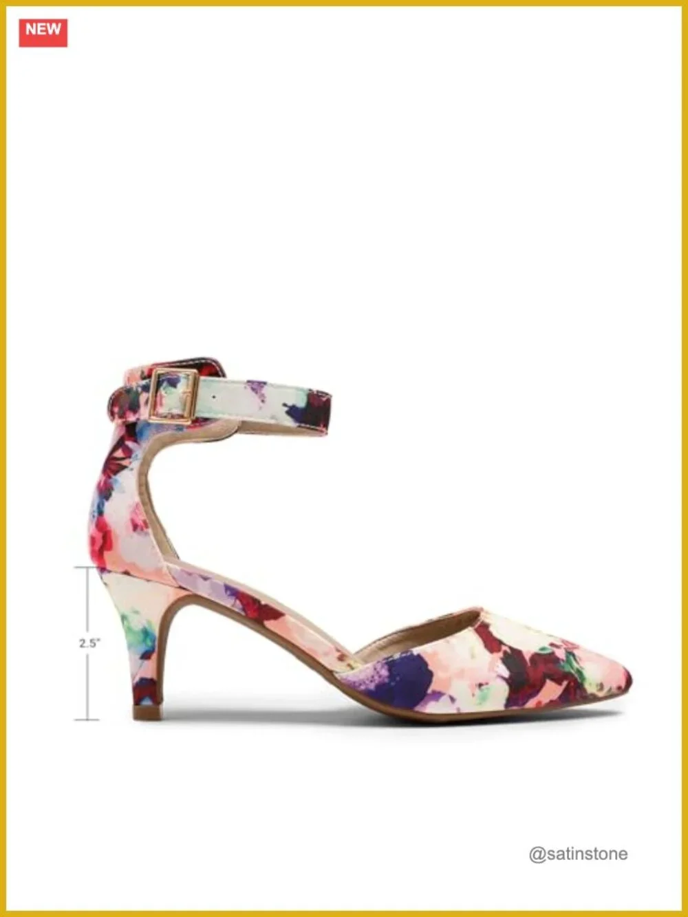 Women's Kitten Heels Ankle Strap Pumps 2.5